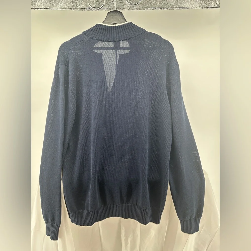 Eleventy Navy Blue Wool Cardigan